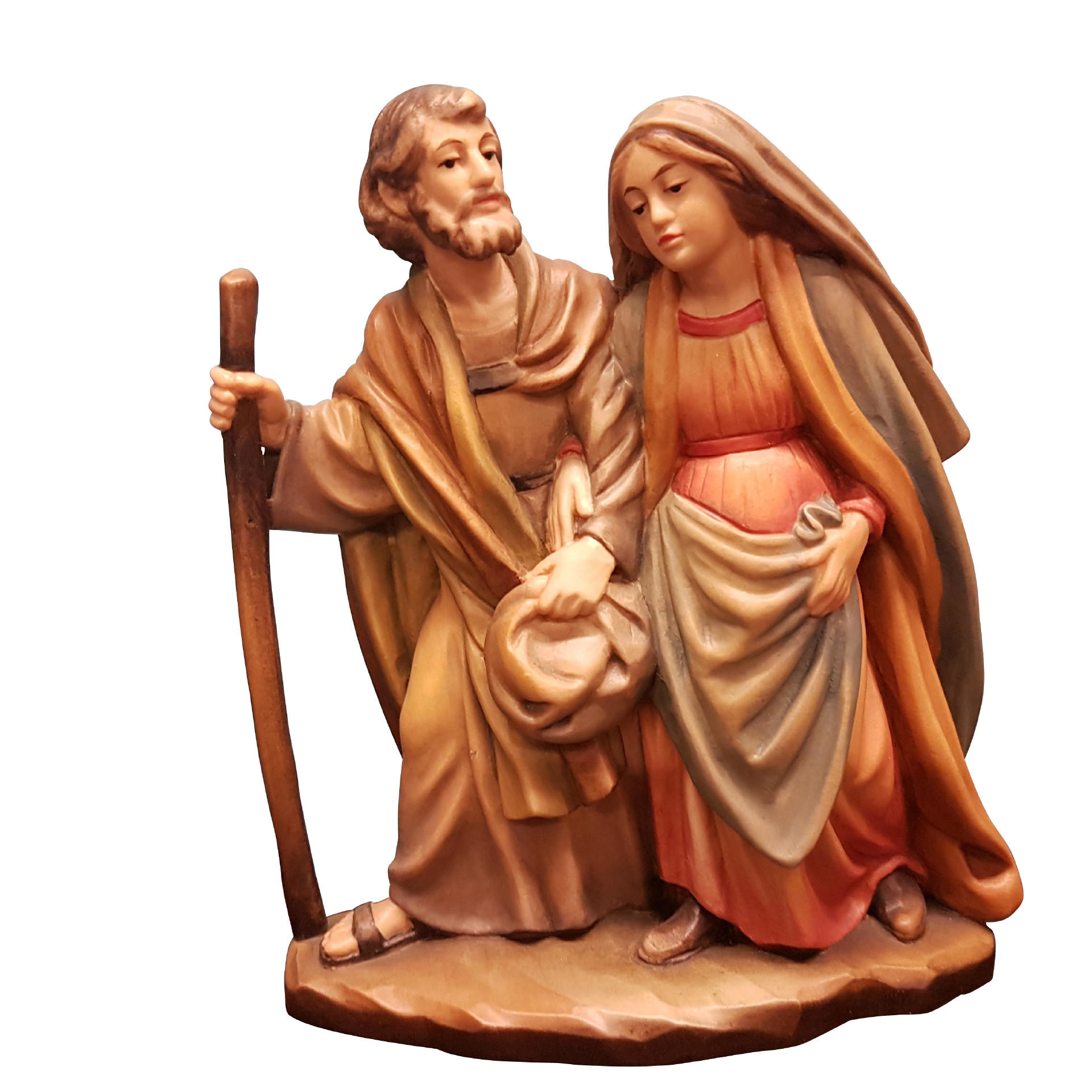 Jozef En Maria Tekenen Jozef en Maria houtsnijwerk