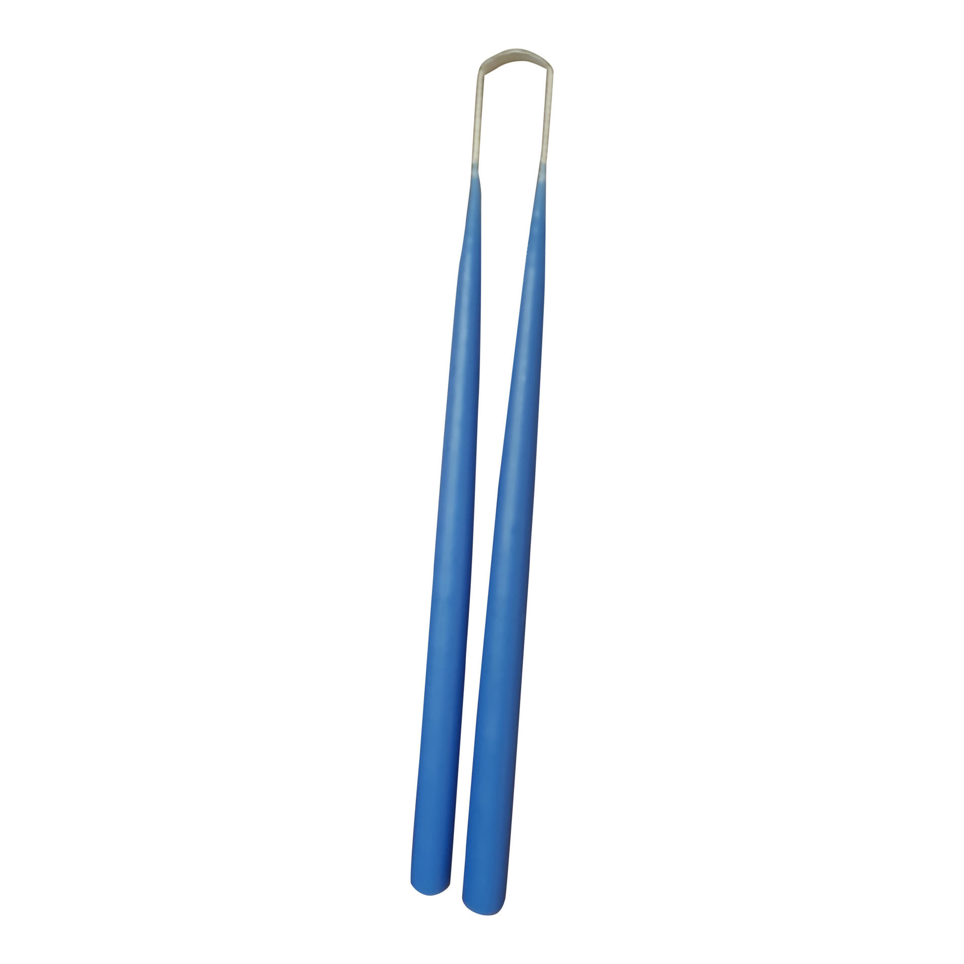 Tweelingkaarsen blauw - 36 cm