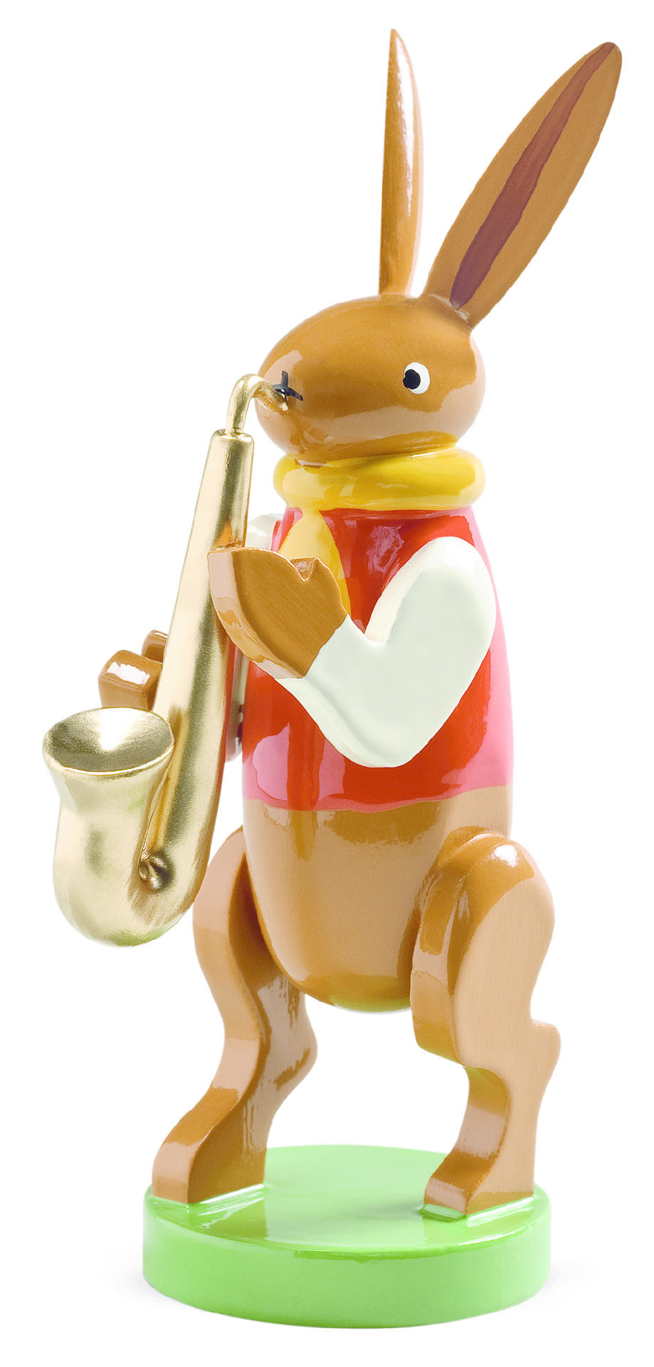 Haas met saxofoon
