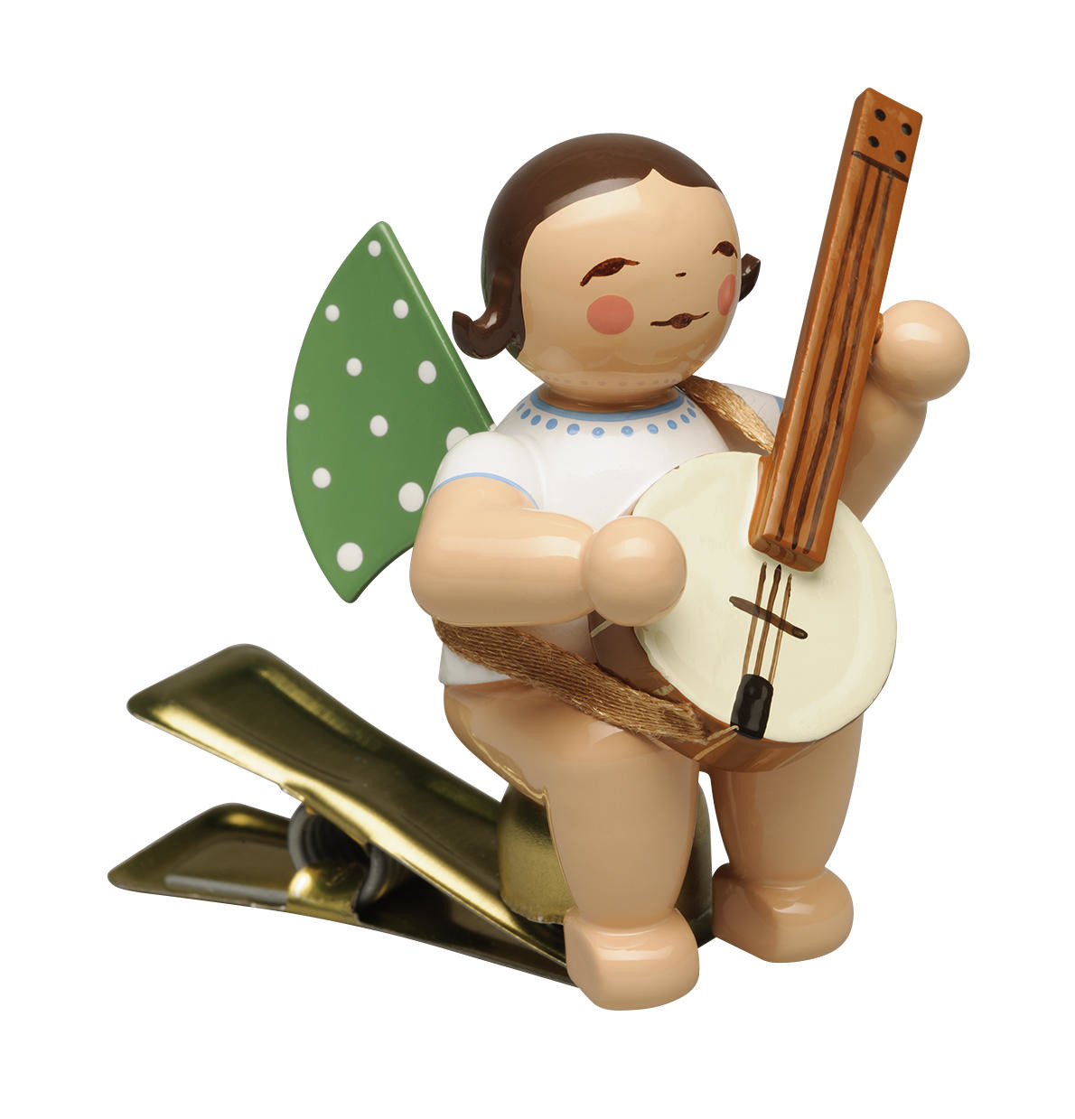 Engel met banjo - knijper (donker)