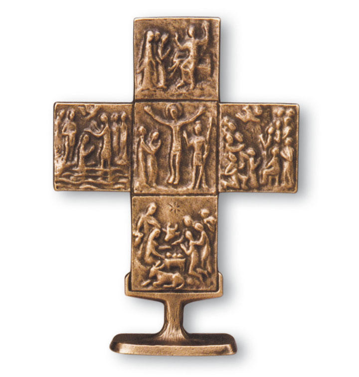 Bronzen kruis op voet - 29