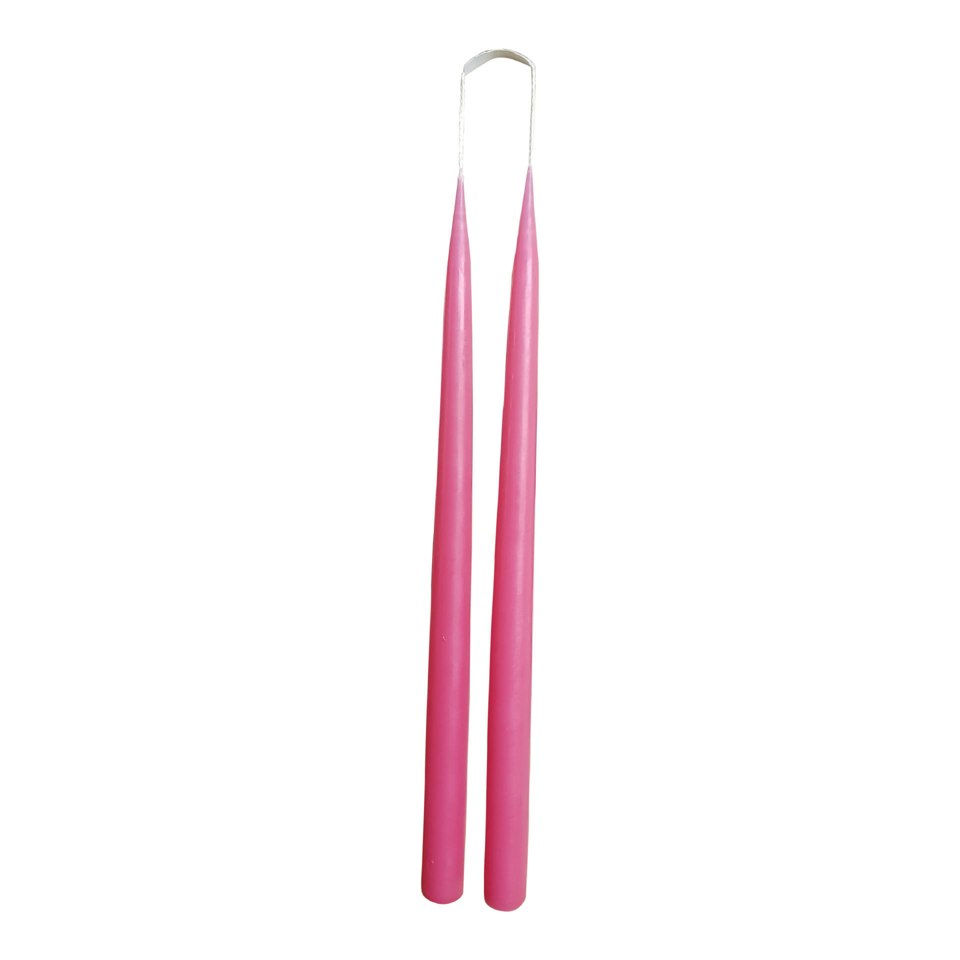 Tweelingkaarsen roze - 36 cm