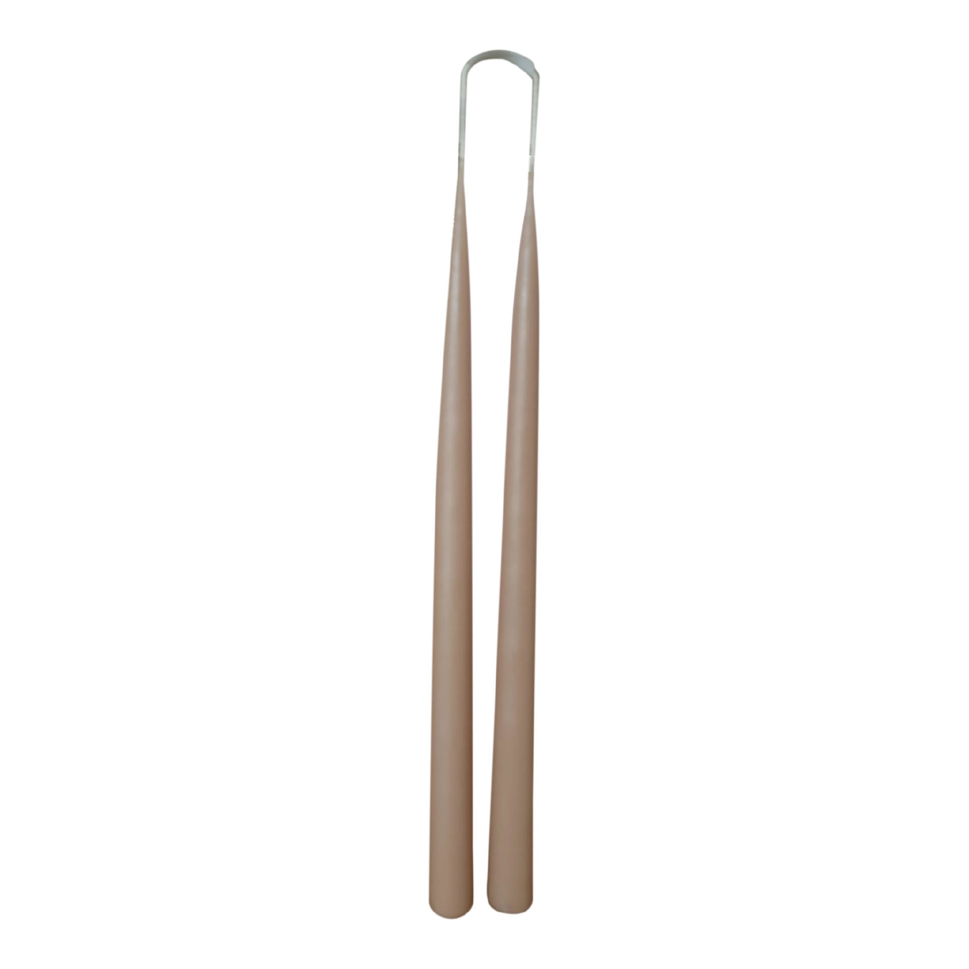 Tweelingkaars licht grijs - 36 cm