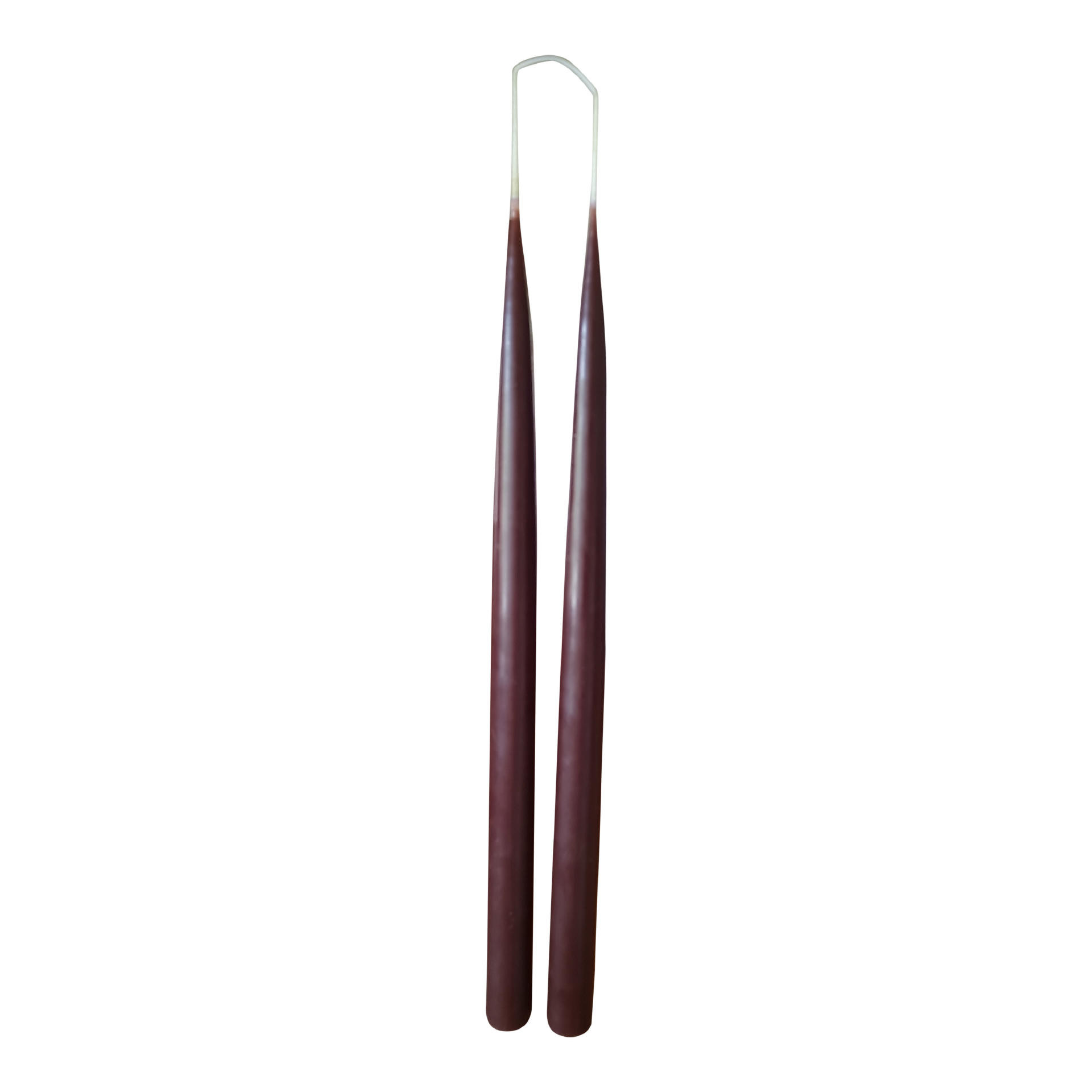 Tweelingkaarsen bruin - 36 cm