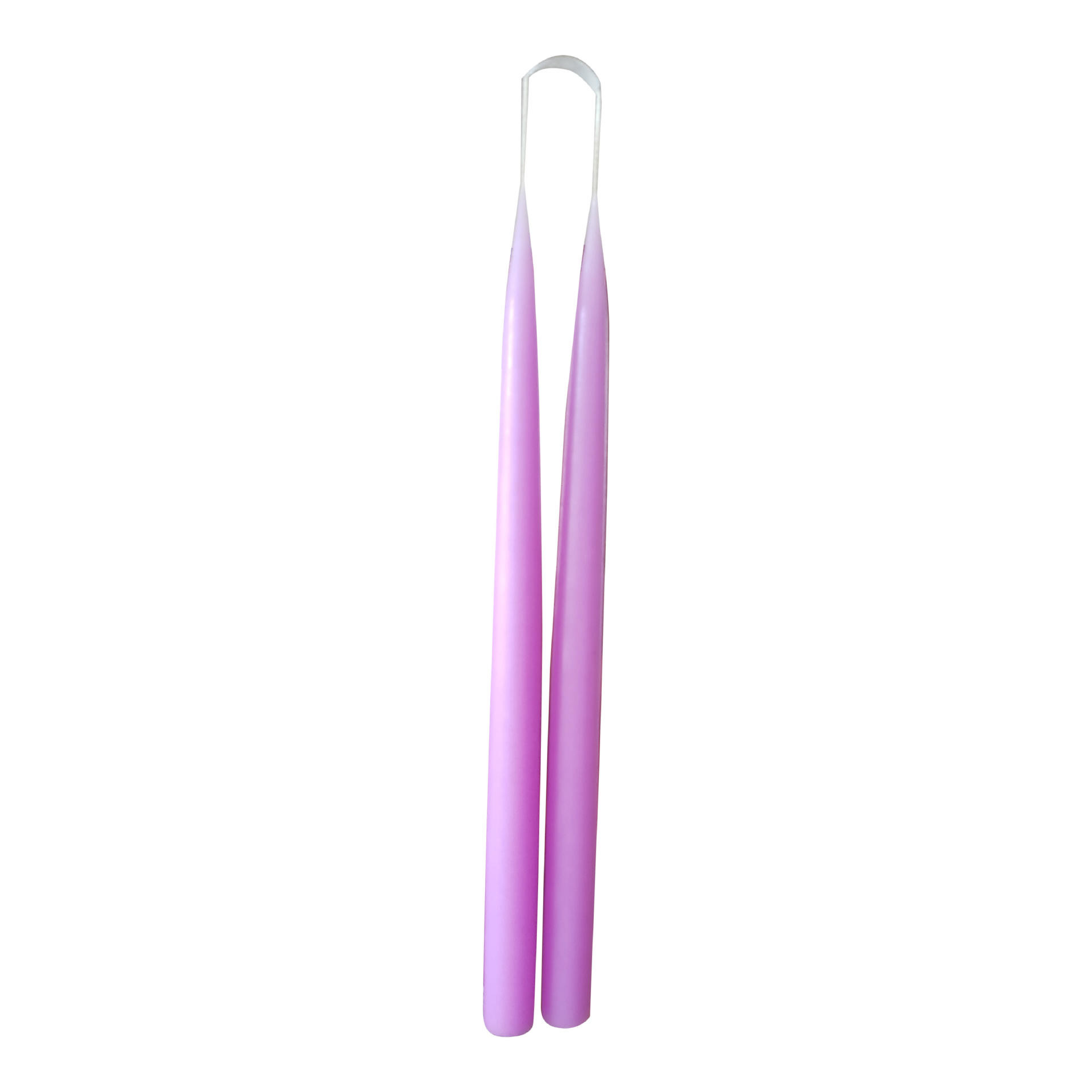 Tweelingkaars paars - 36 cm