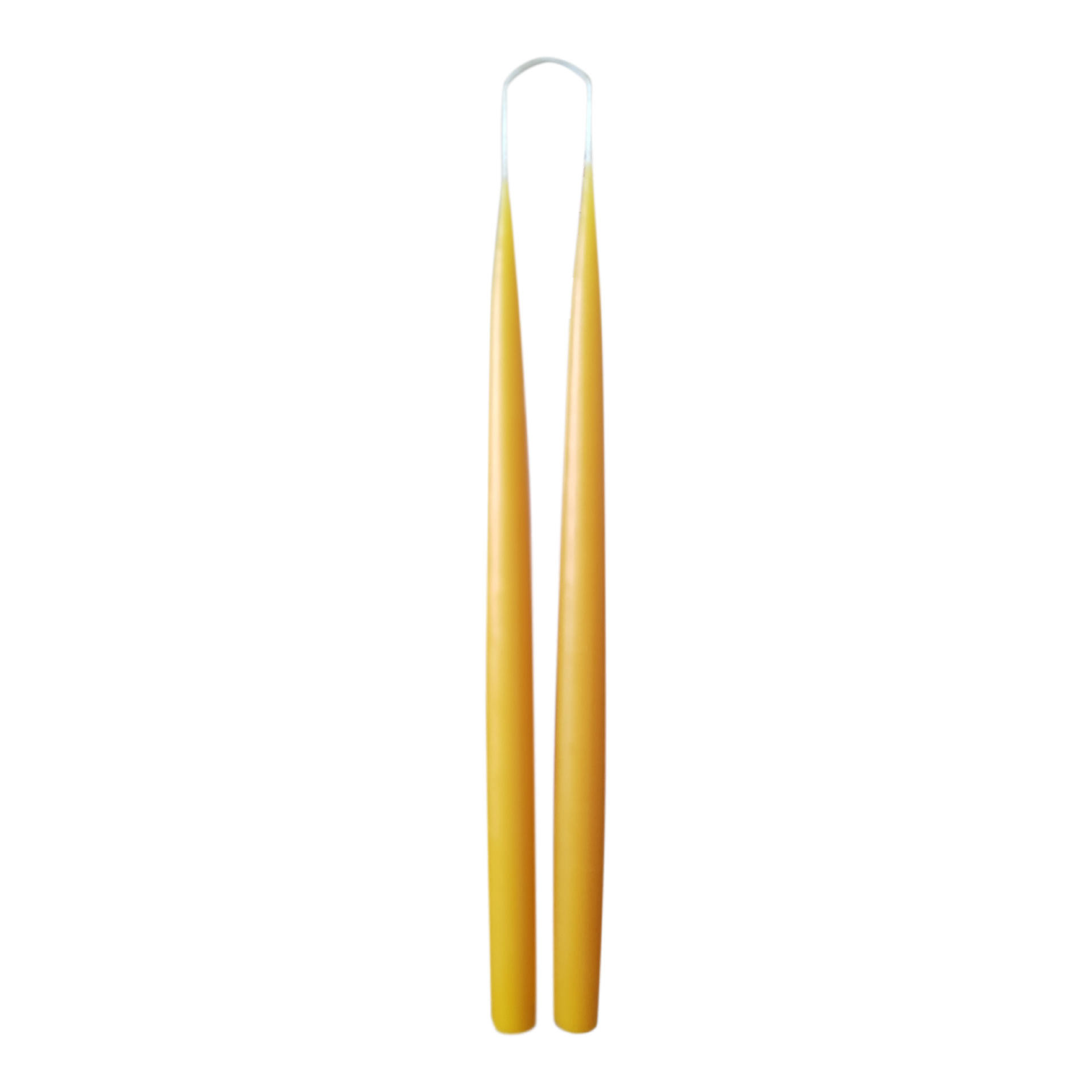 Tweelingkaarsen geel - 36 cm