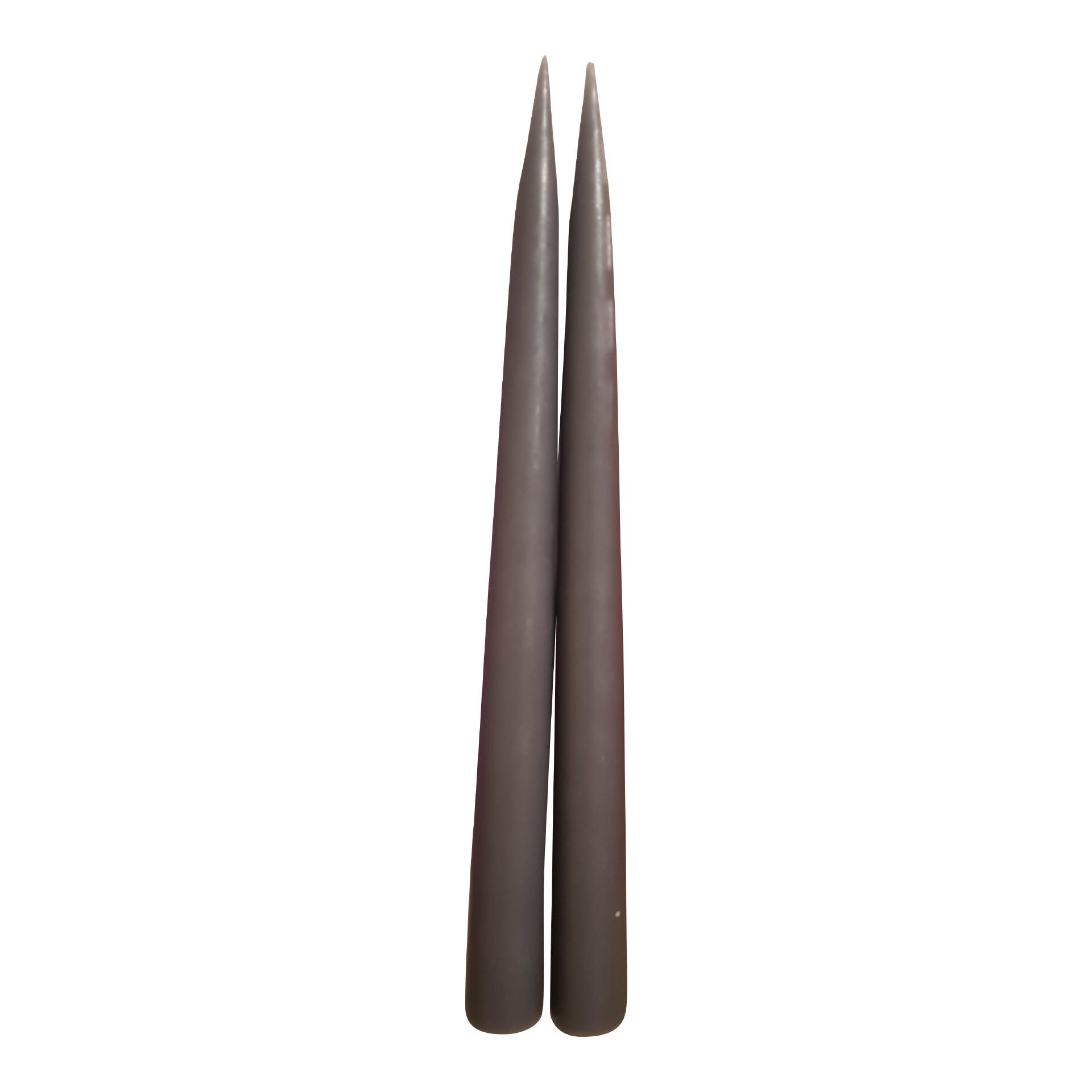 Tweelingkaarsen grijs - 25 cm