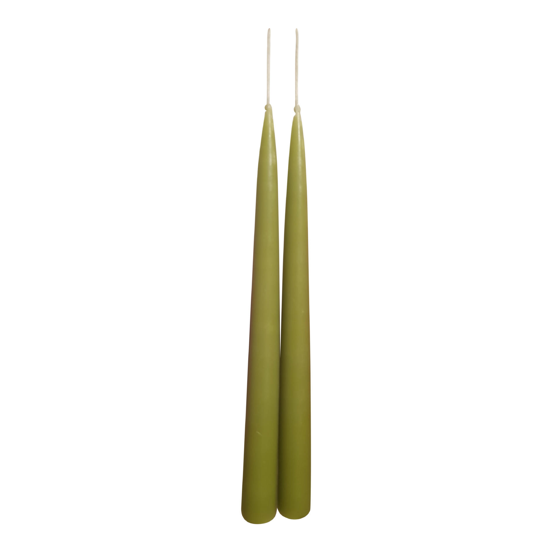 Tweelingkaarsen groen -25 cm