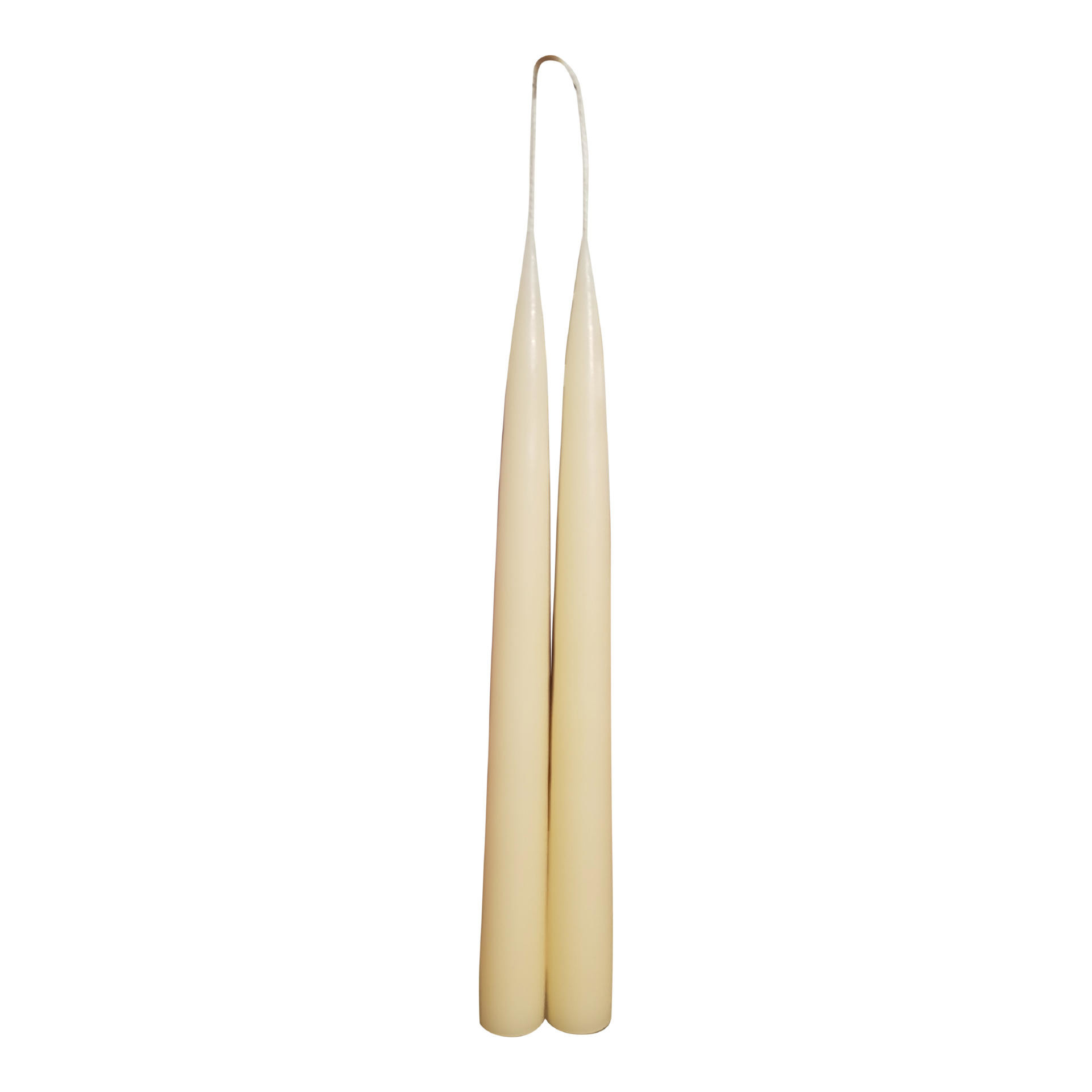 Tweelingkaarsen roomwit - 25 cm