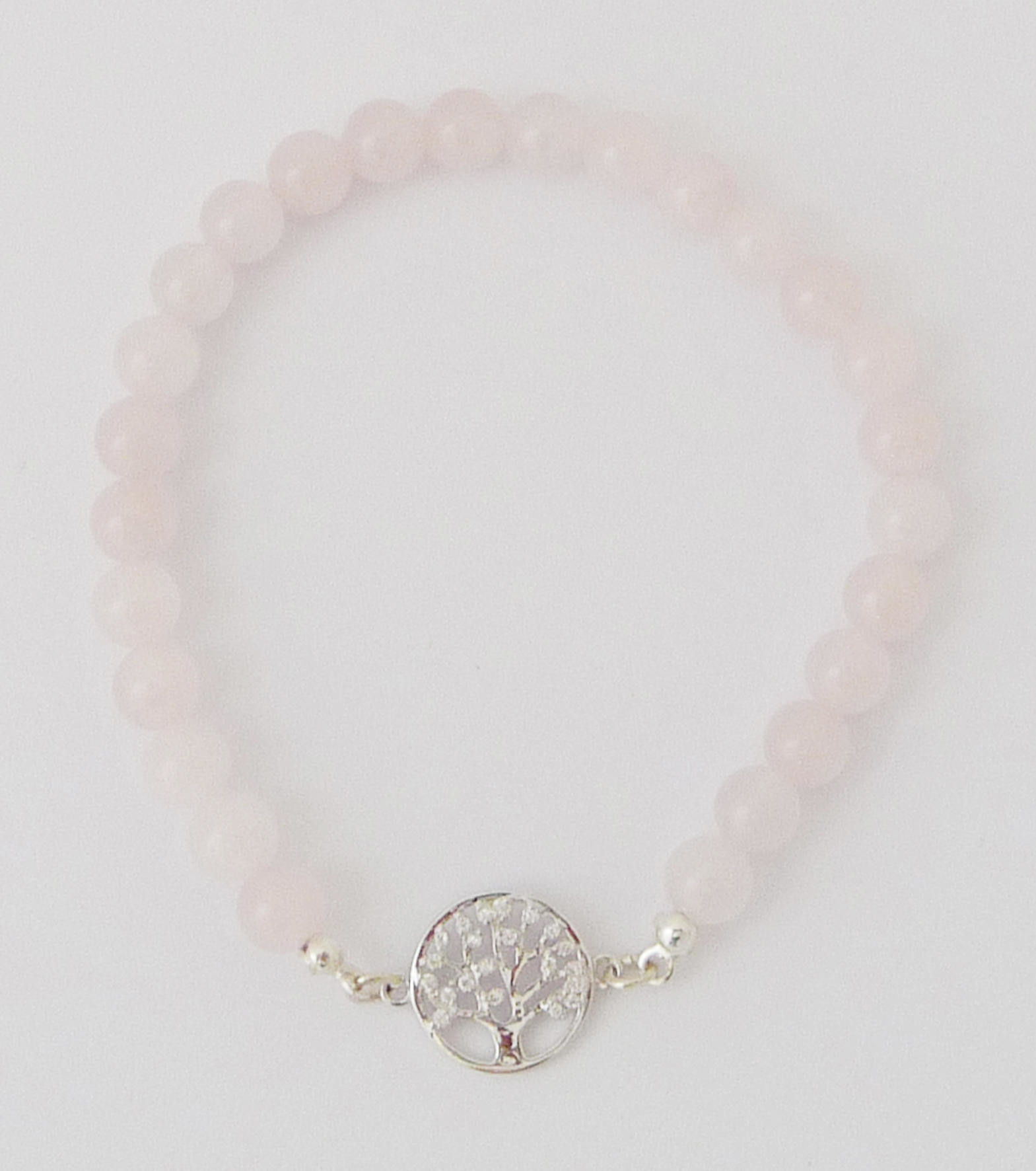 Armband rosequarts - levensboom