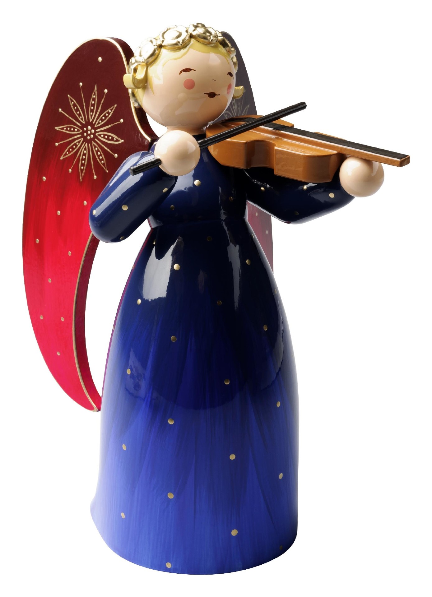 Engel met viool (blauw) - 17 cm