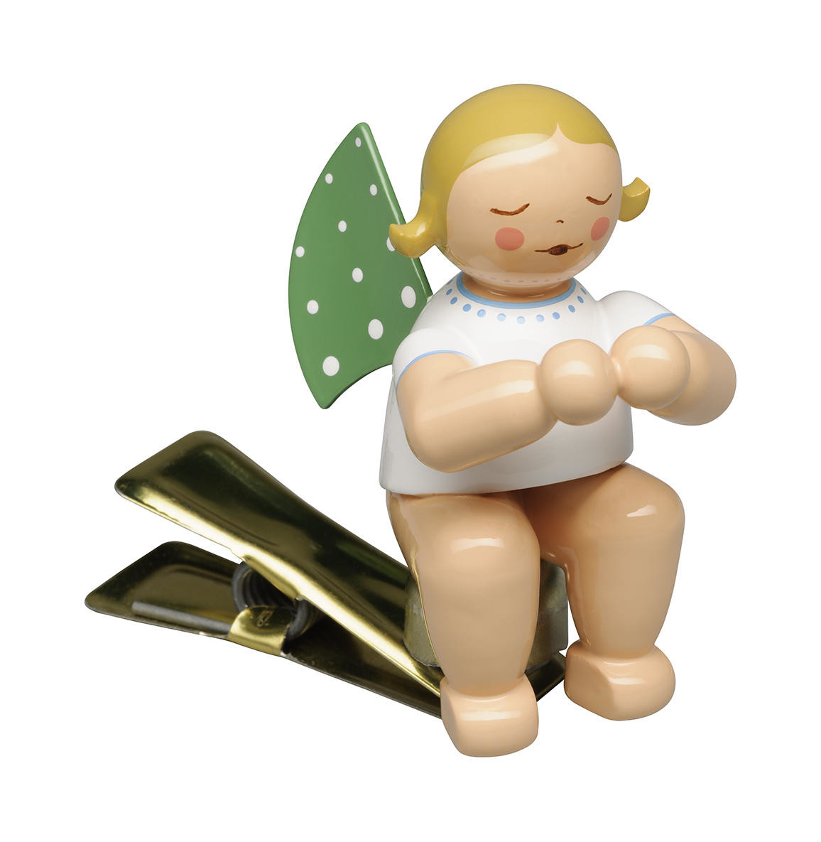 Engel biddend (blond) - knijpertje