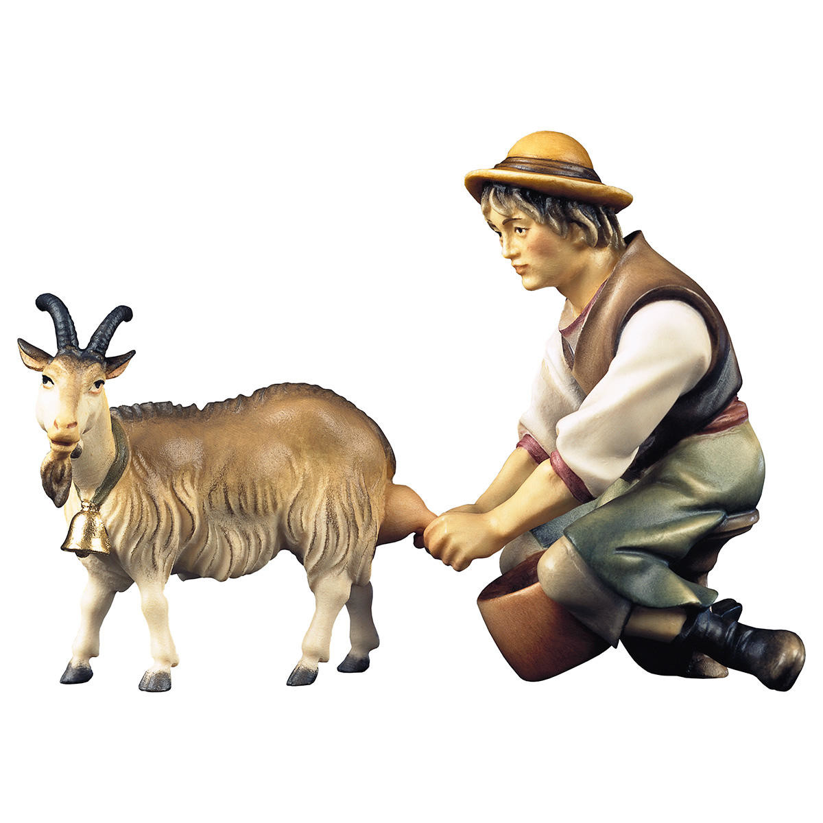 Hirt Kerstgroep - Herder melkt geit