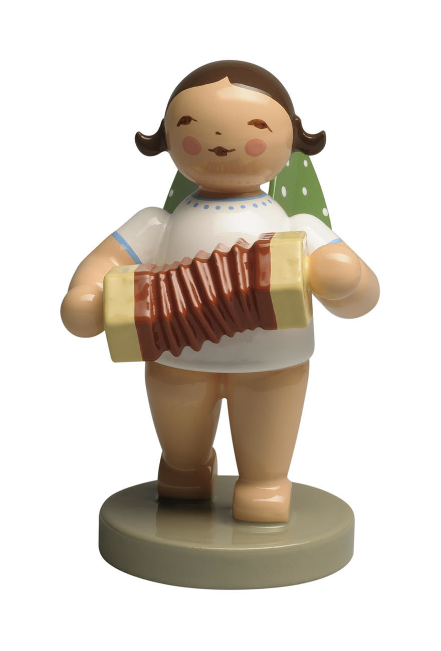 Engel met concertina (licht bruin/beige) 