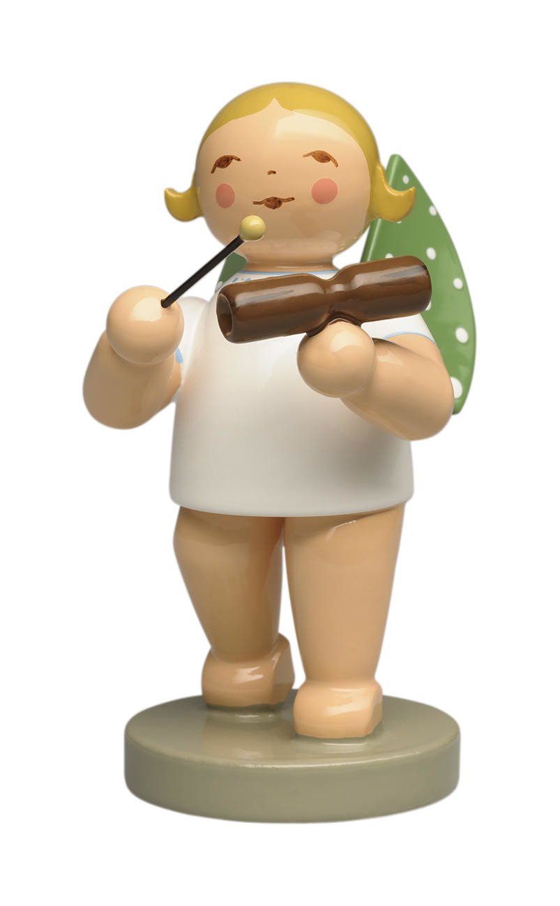 Engel met percussieblokken - blond