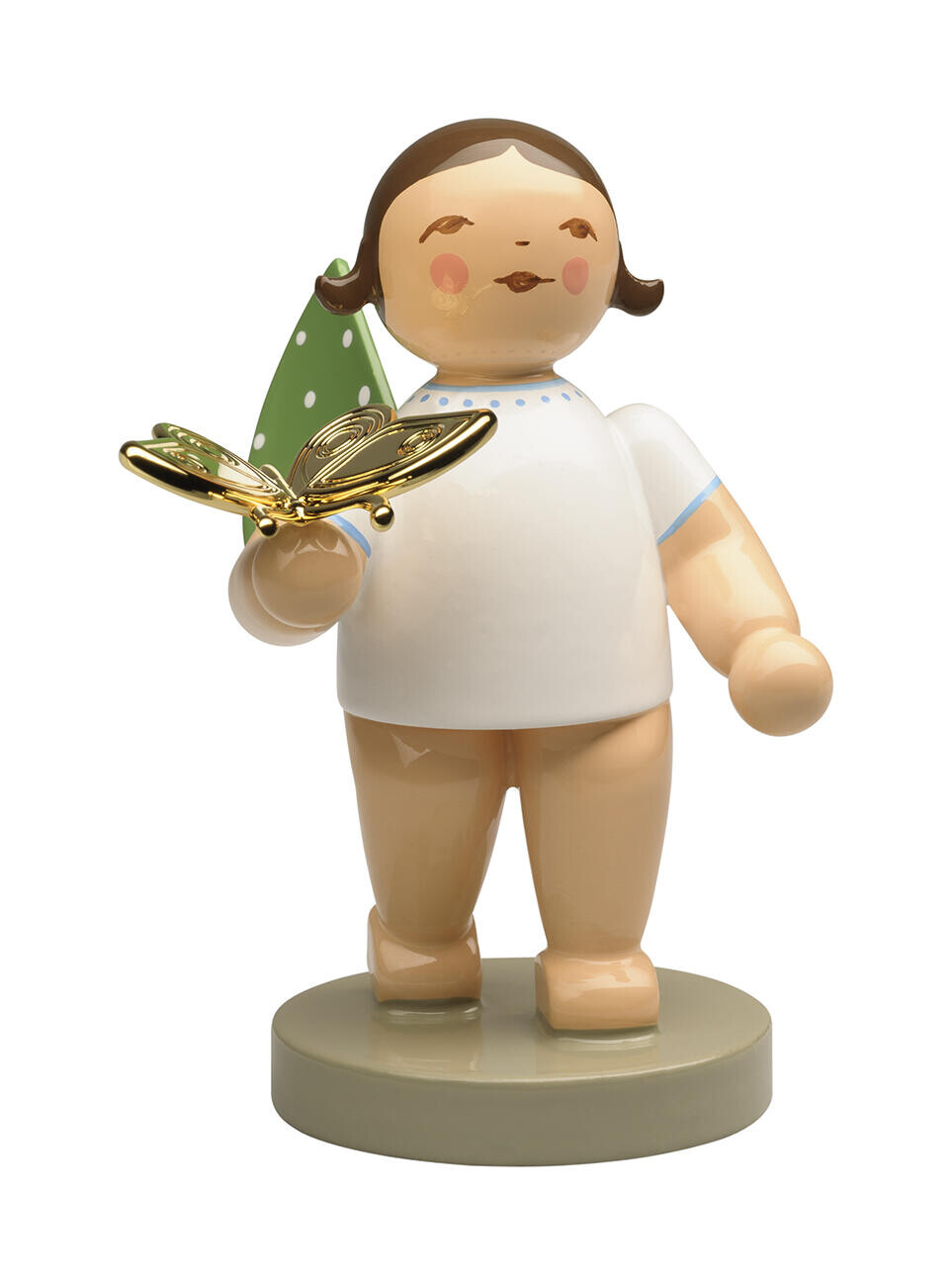 Engel met gouden vlinder (bruin)