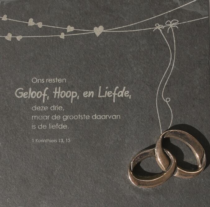 Tegel leisteen - Geloof Hoop en Liefde