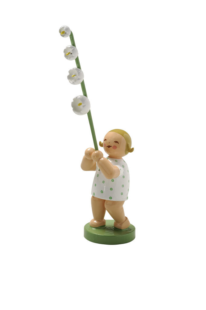 Bloemenkinderen - meisje met lelietje-van-dalen
