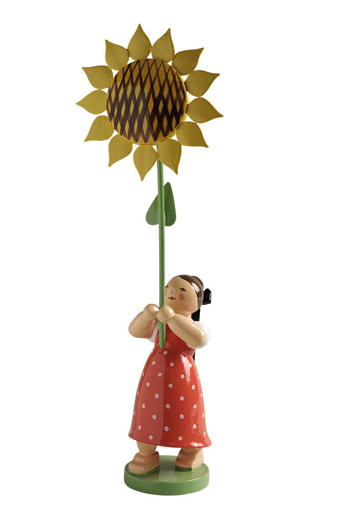 Meisje met zonnebloem - groot