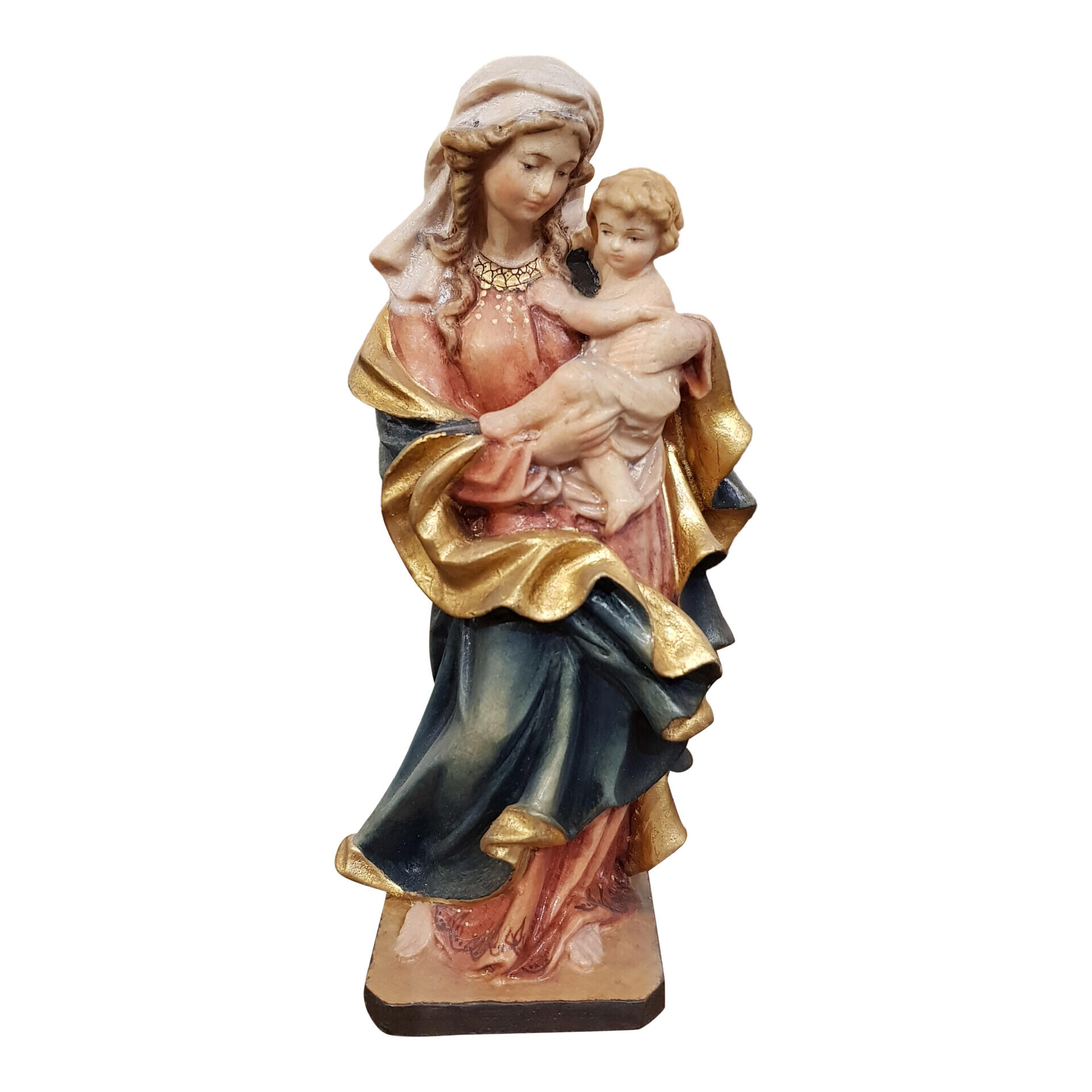 Maria met  kind houtsnij - 15 cm.