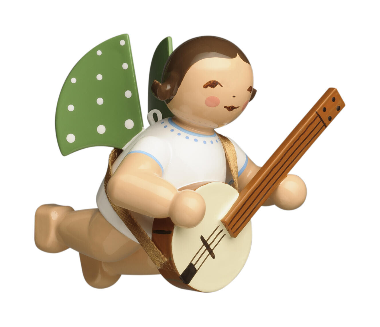 Engel met banjo - zwevend (bruin)