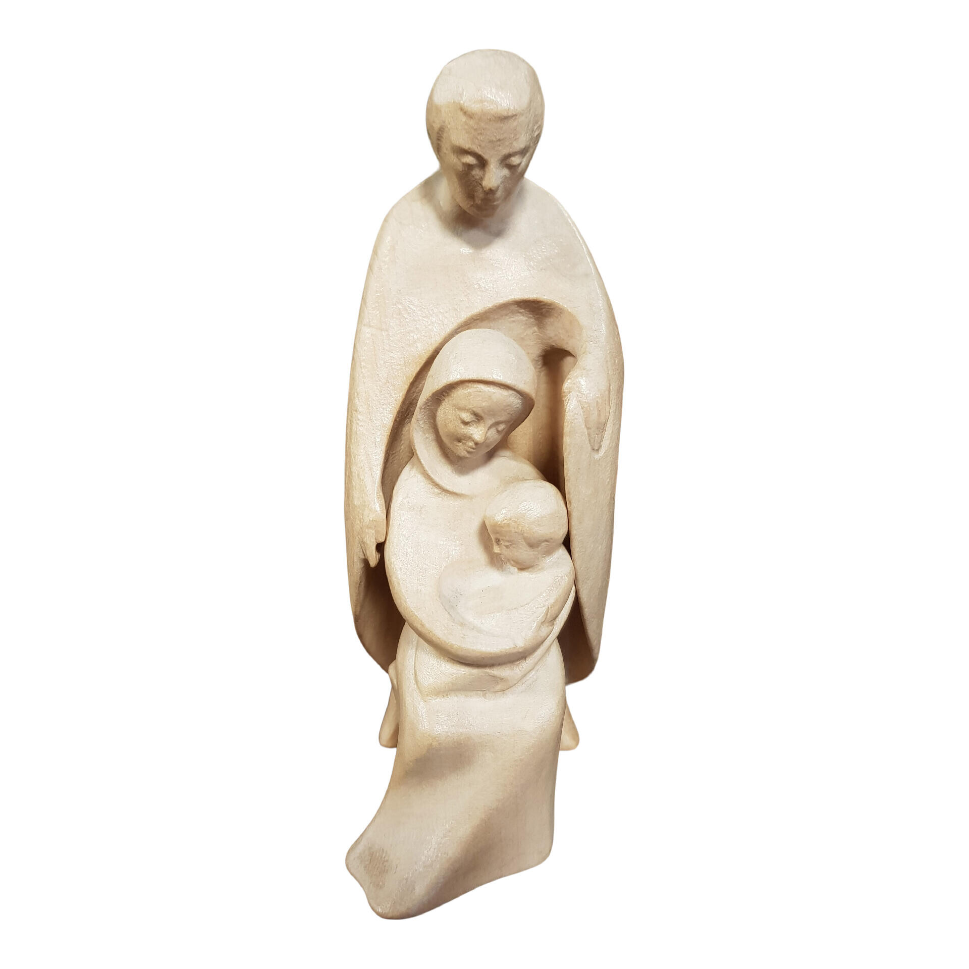 Blokgroep - Hl. familie blank hout 15 cm.