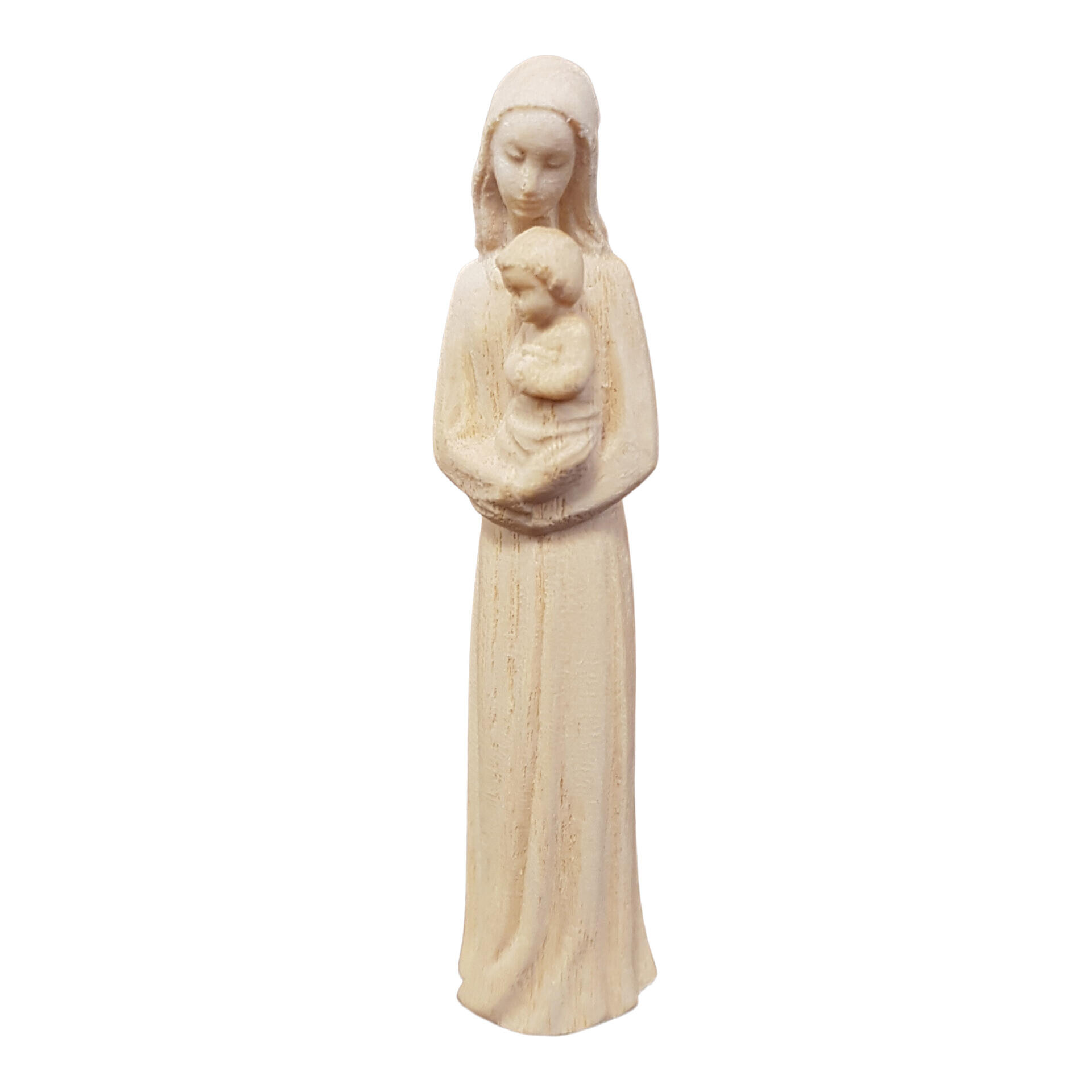 Mariabeeldje blank hout - 8,5 cm 