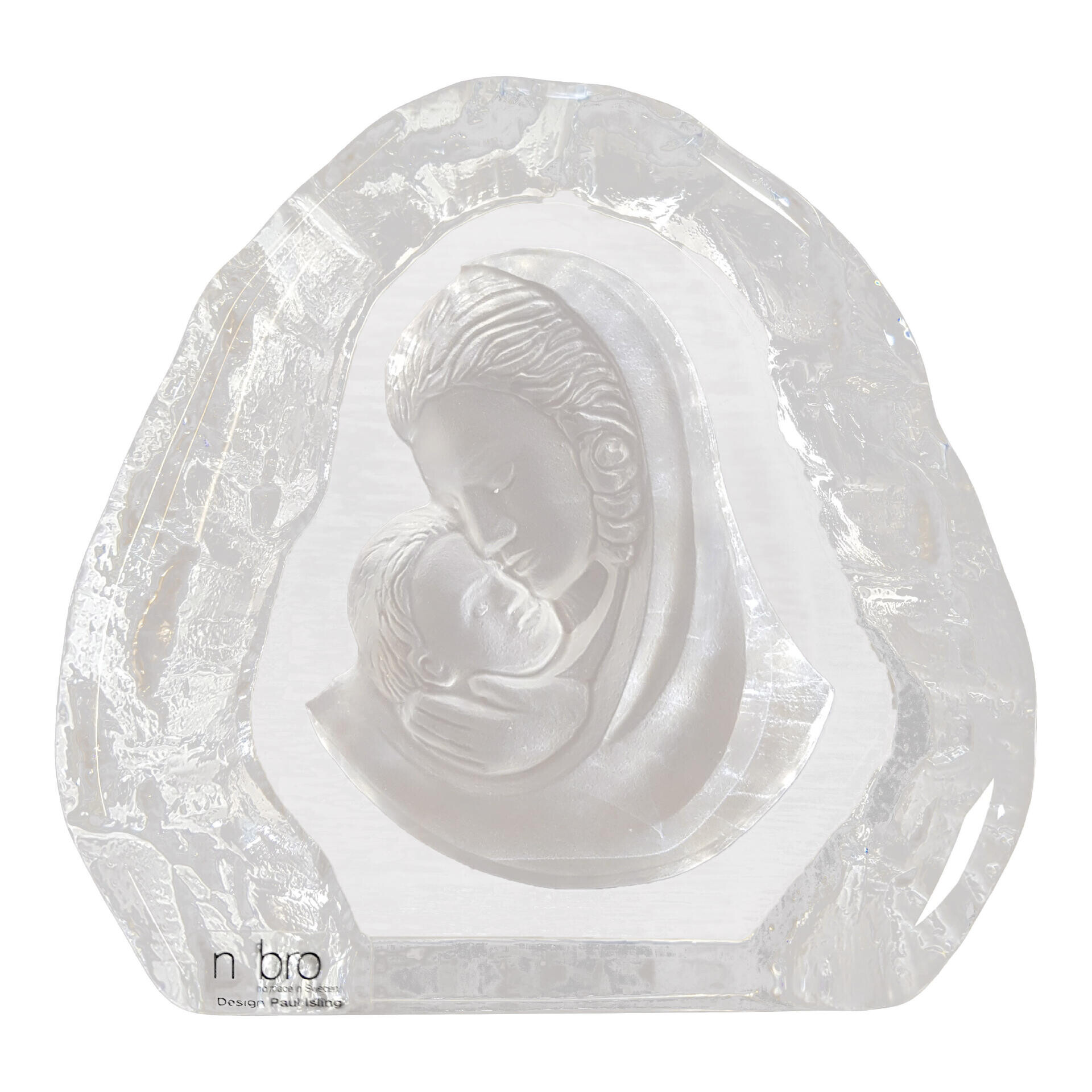 Madonna met kind kristal - 15,5 cm