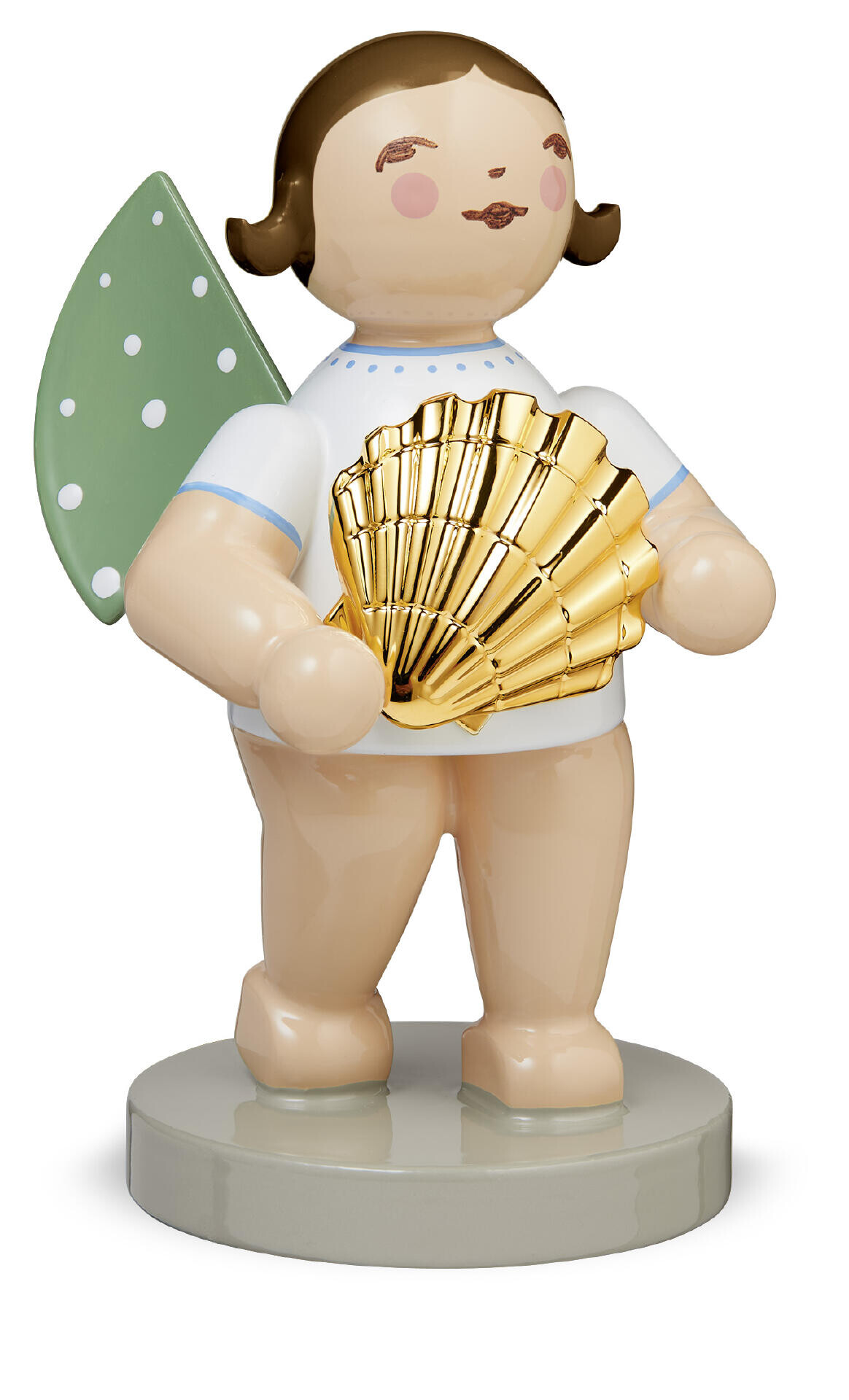 Engel met gouden schelp - bruin