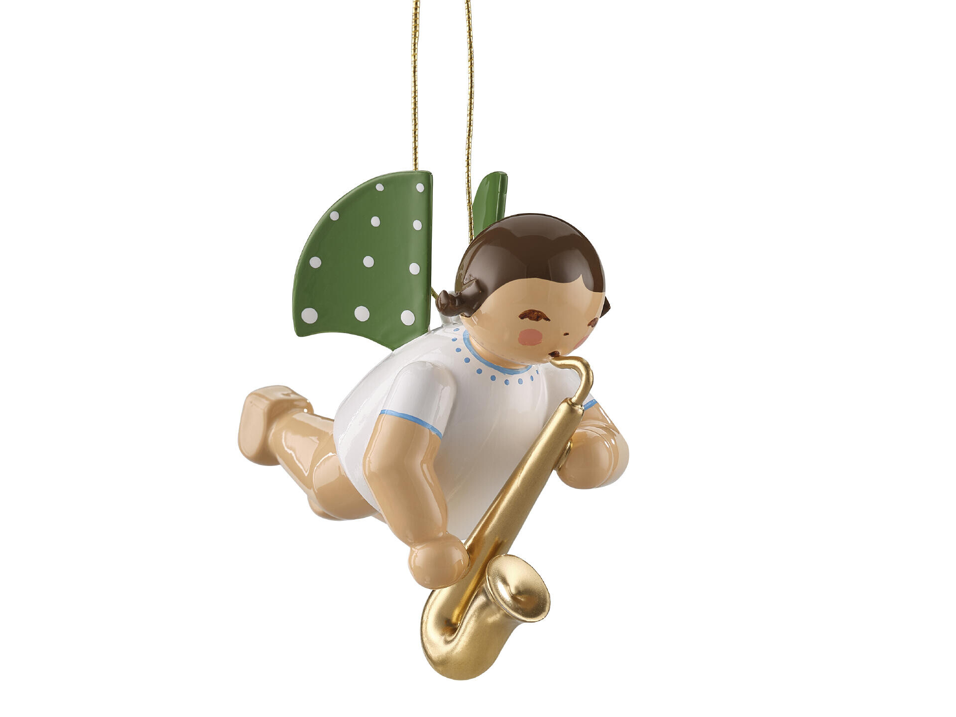 Engel met saxofoon - zwevend (bruin)