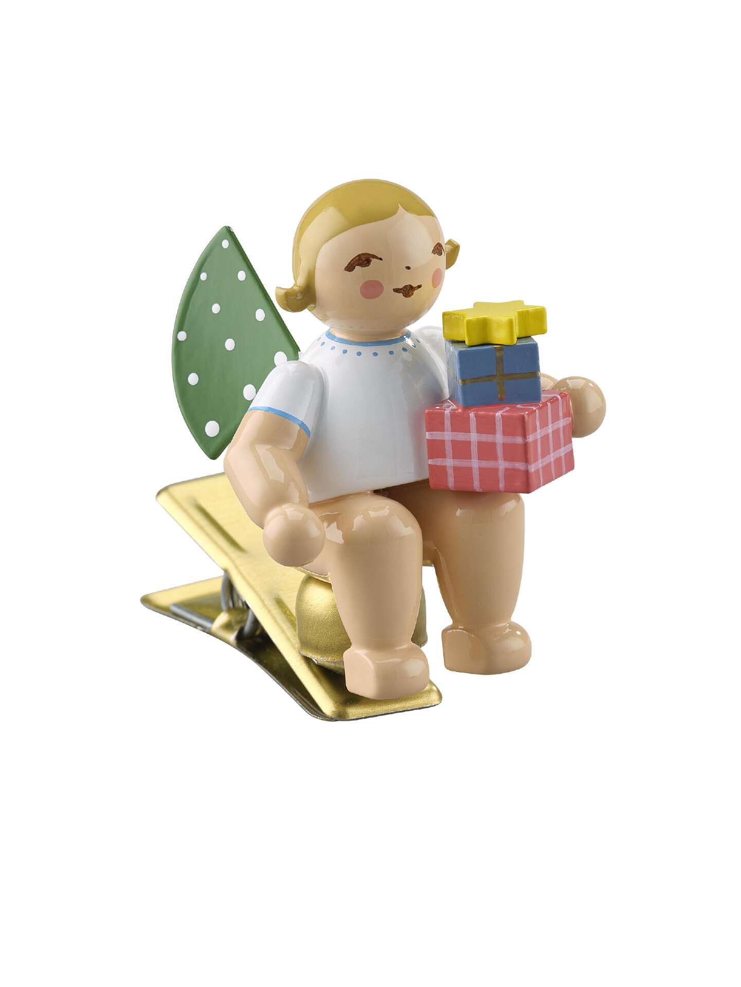 Engel met kadootjes - knijpertje (blond)
