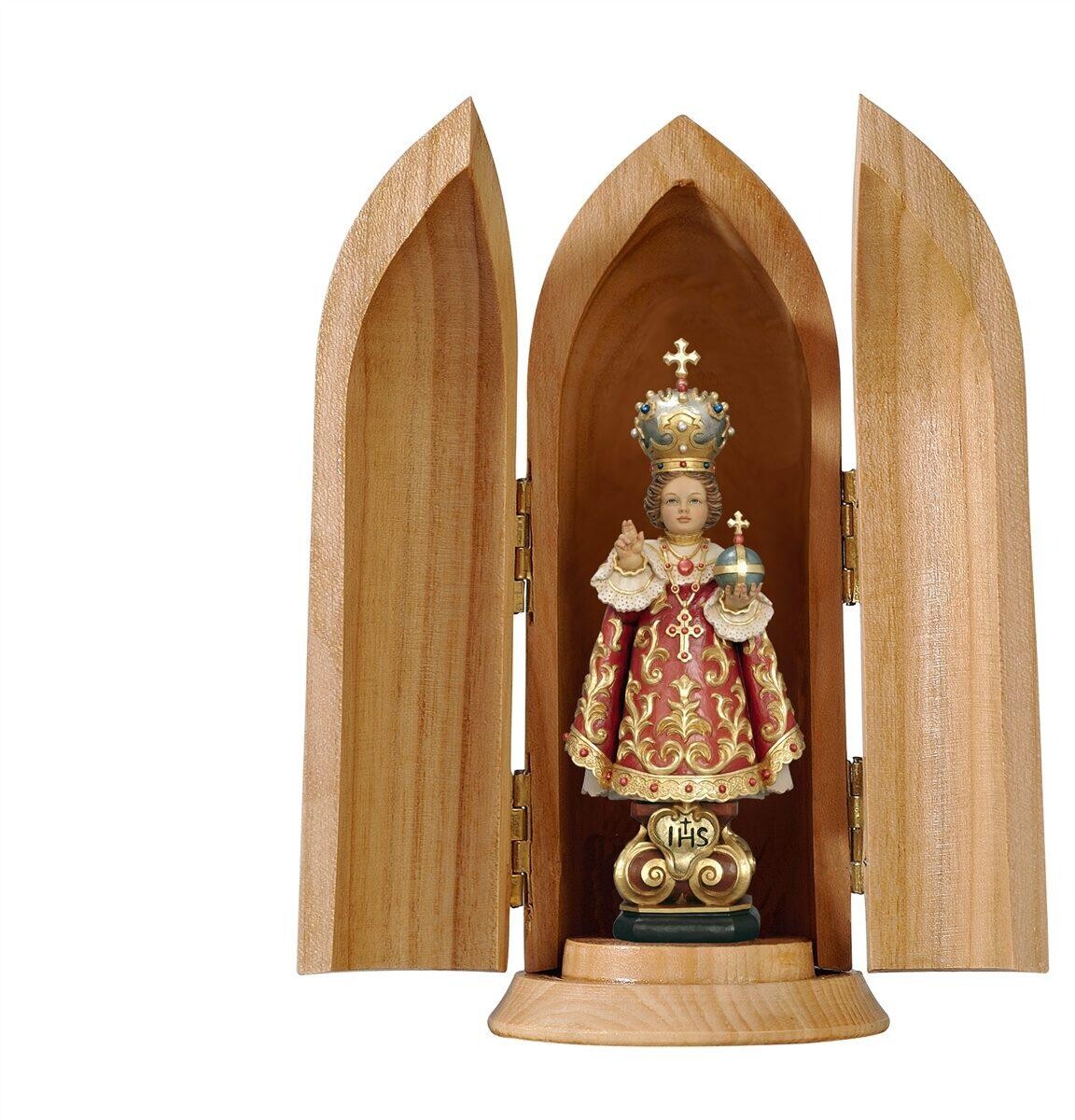 Drieluikje hout - Kindje Jezus van Praag