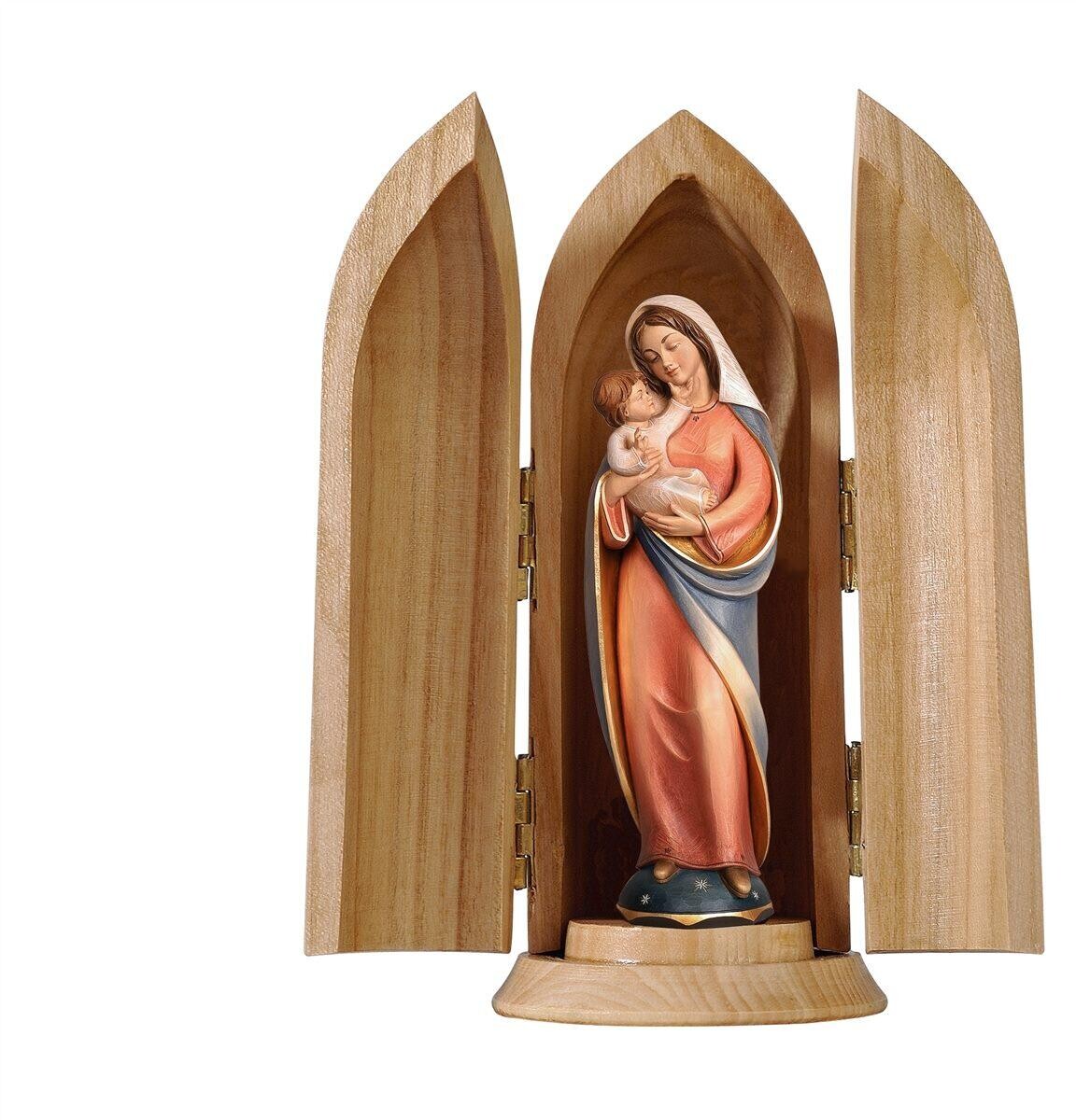 Drieluikje hout - Maria met kind (links)