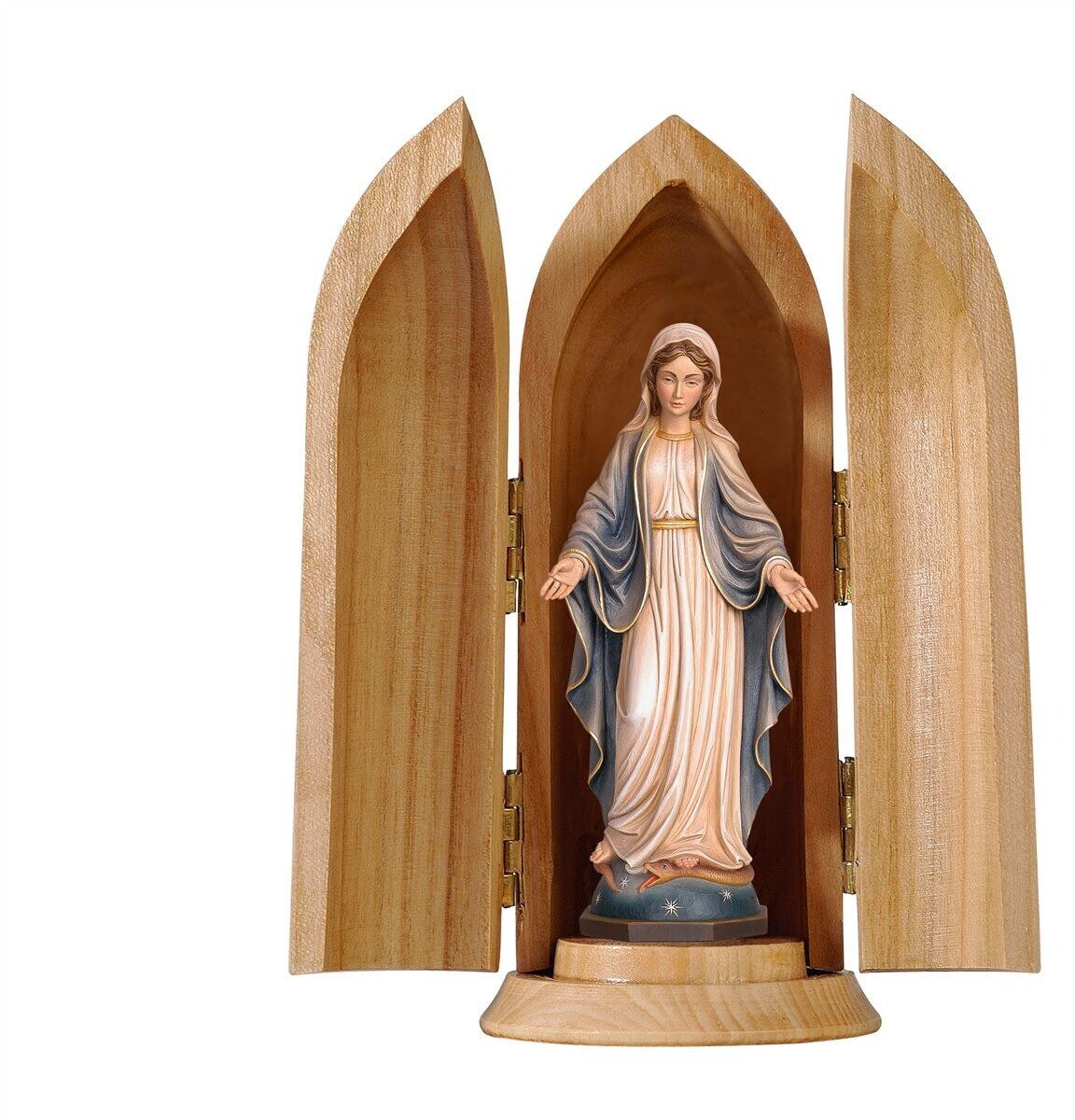 Drieluikje hout - Wonderdadige Madonna