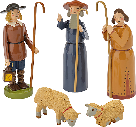 Kerstgroep - Herders met schaapjes