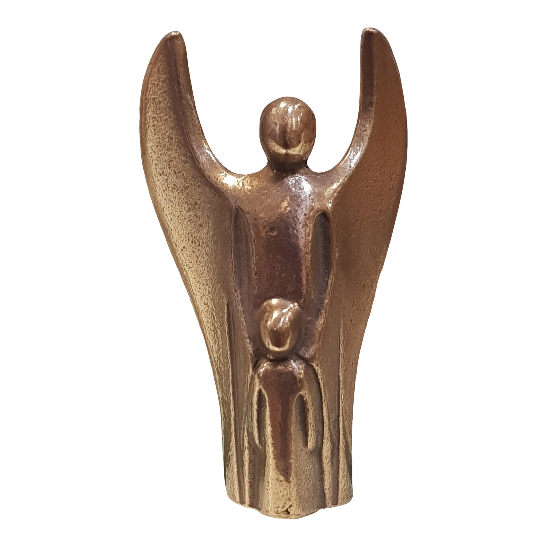 Bronzen beschermengel - met kind