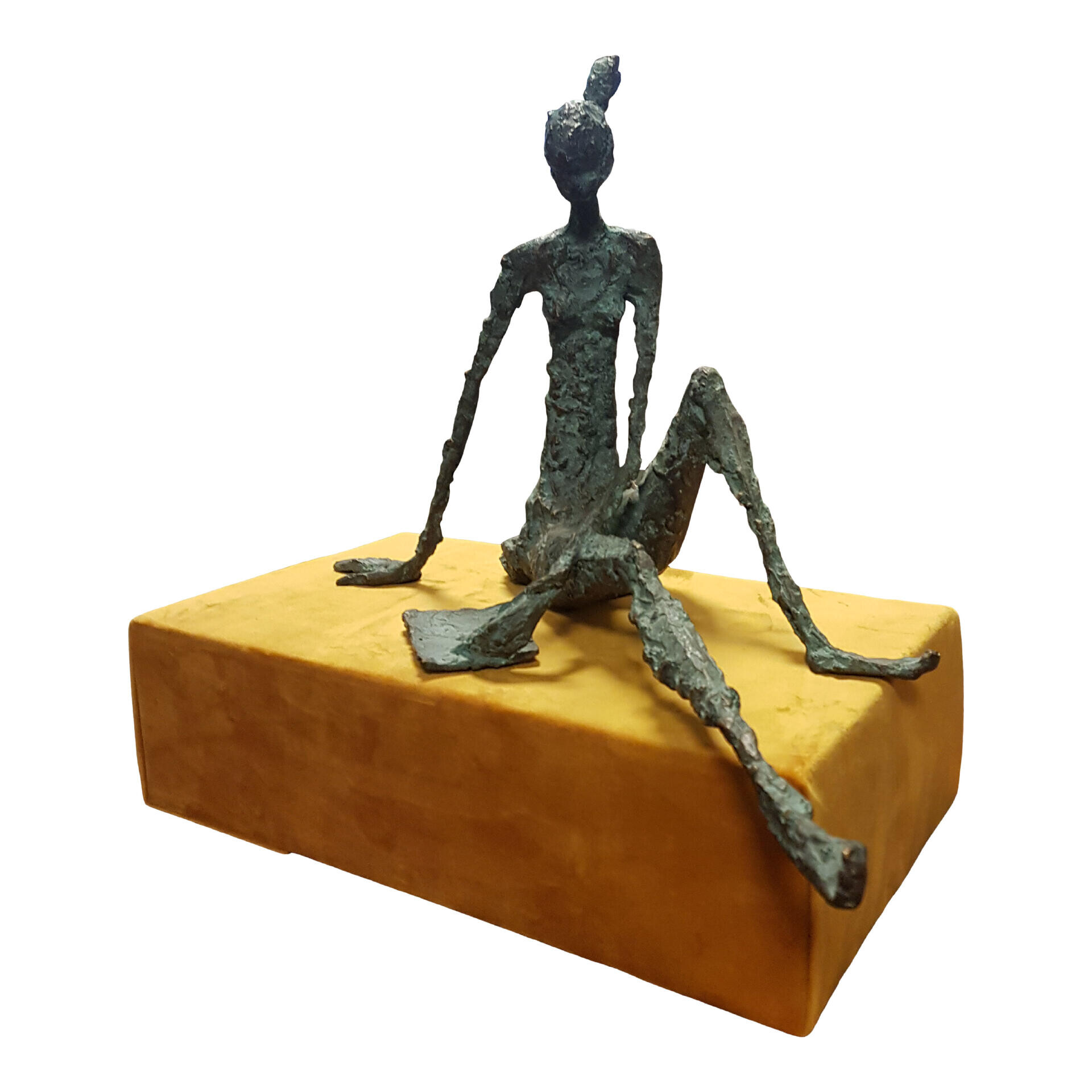 Bronzen beeld - lezende vrouw 