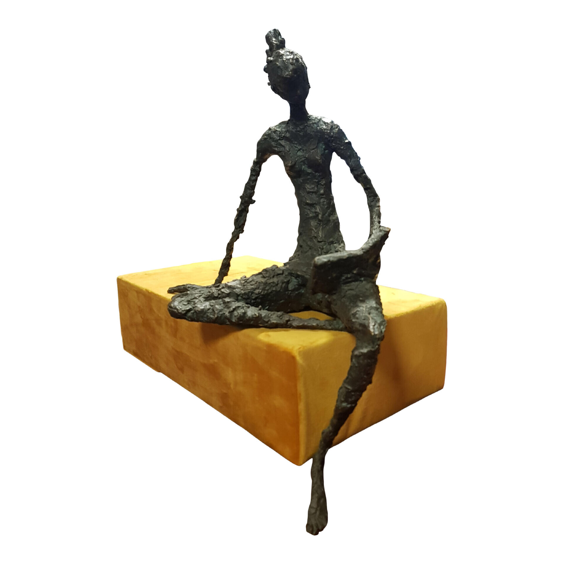 Bronzen beeld - Vrouw met boek