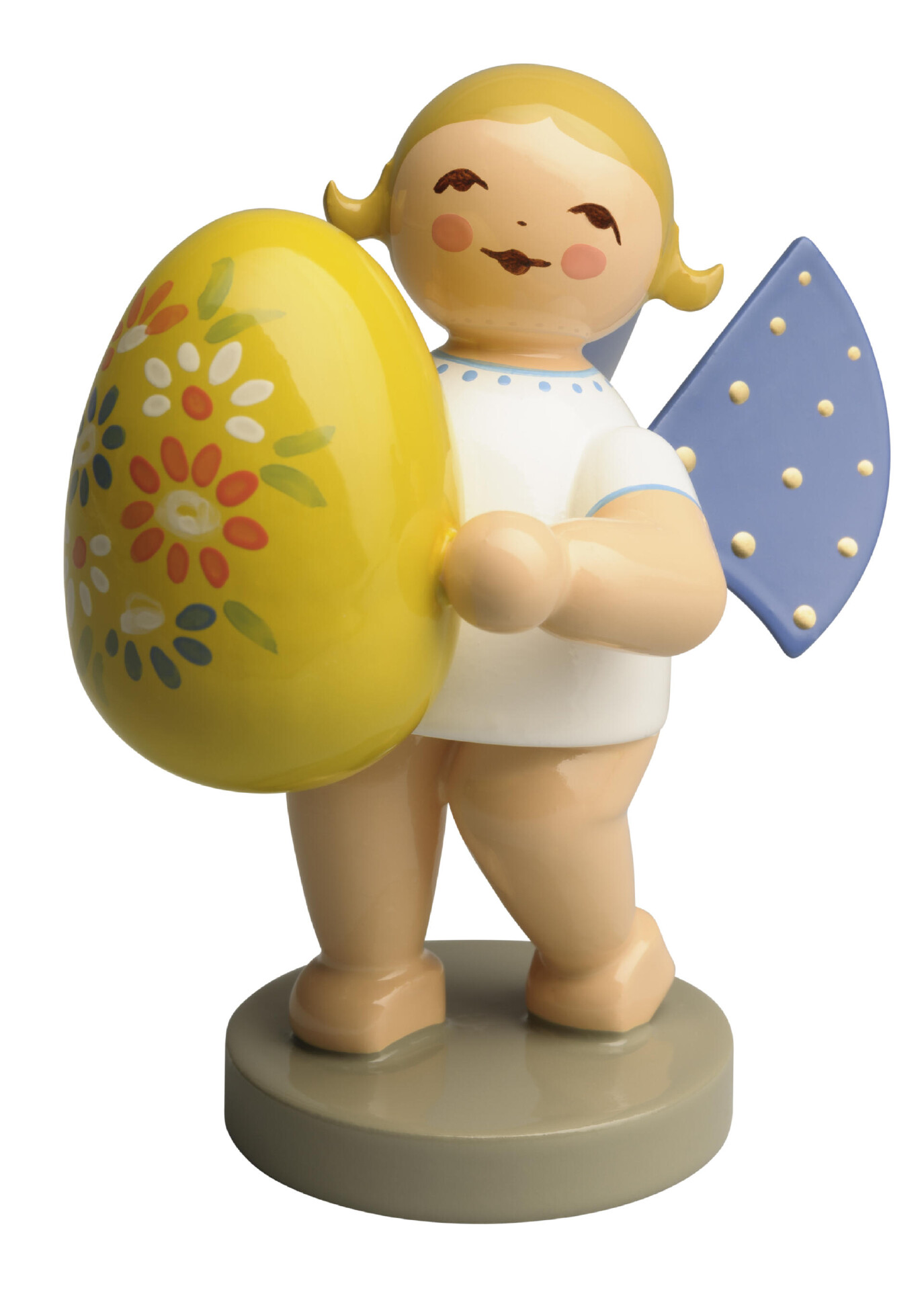 Engel met Geel paasei - staand (blond)