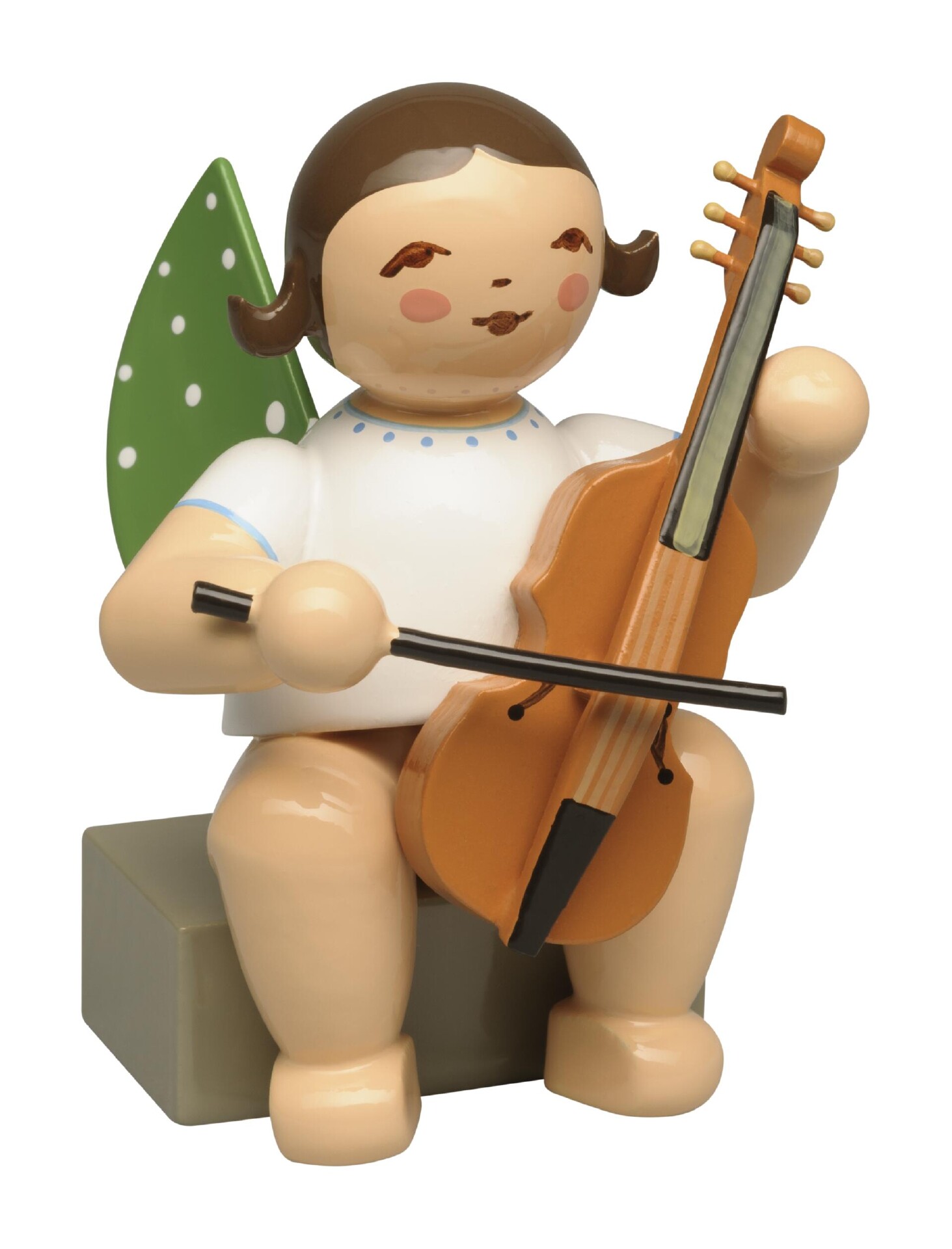 Engel met Viola da Gamba - zittend (bruin)