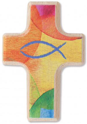 Houten kruis - vis
