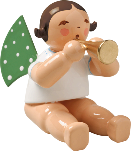 Engel met fluit - zittend