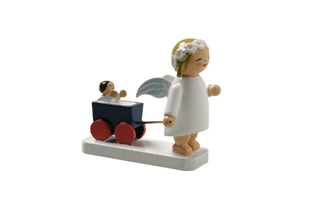 Margeritenengeltje met poppenwagen