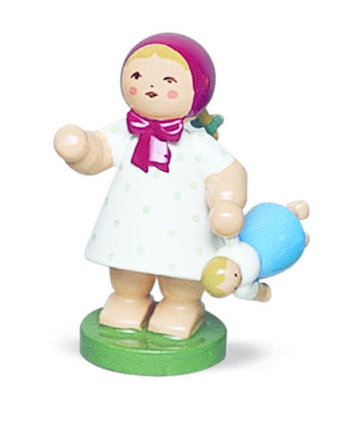Meisje met pop in de hand - staand