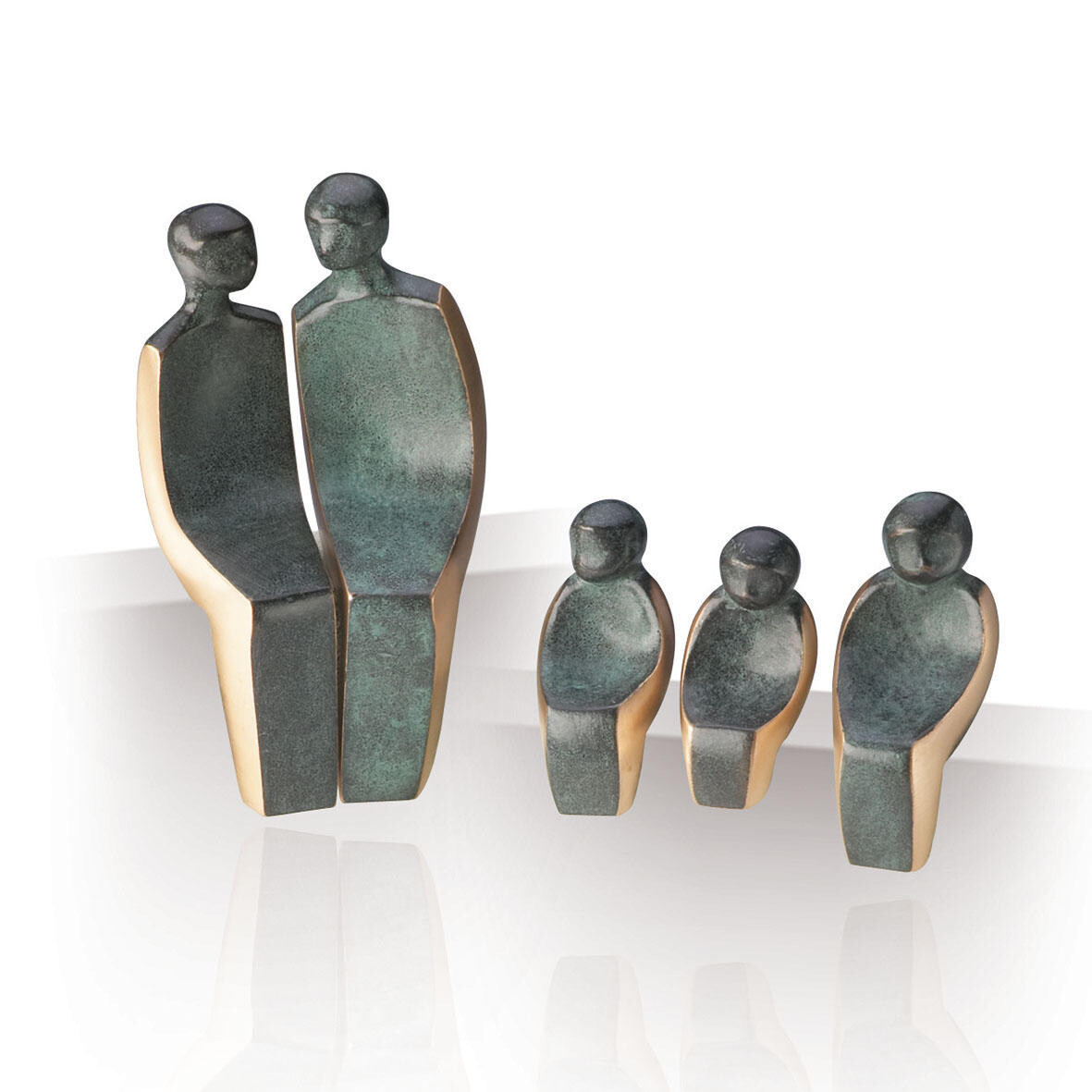 Bronzen beeld - Familie met kinderen