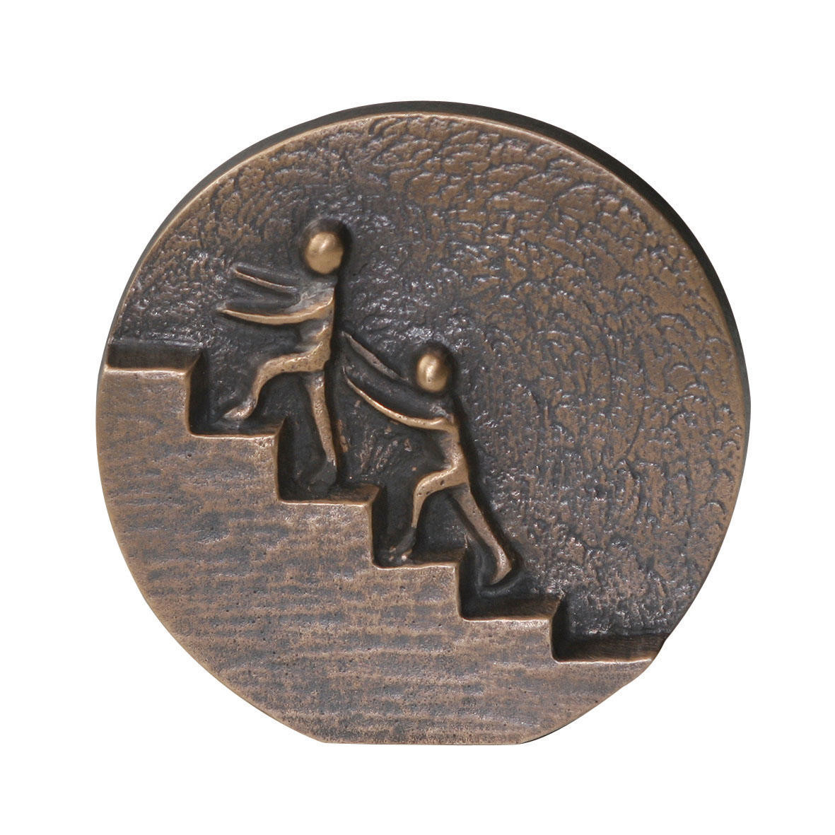 Bronzen plaquette - Gezamenlijk naar boven